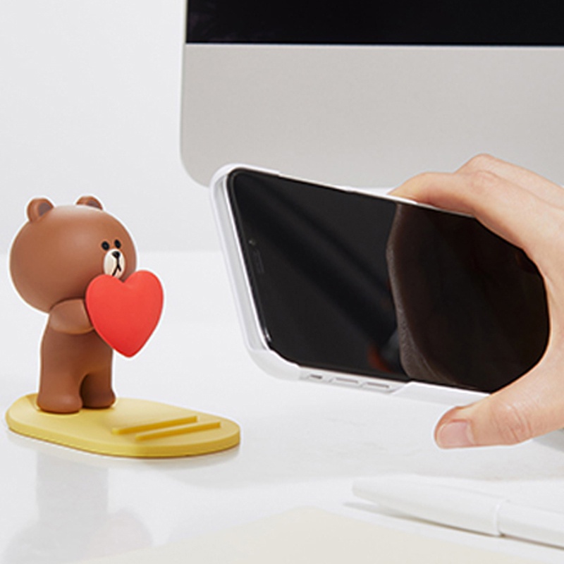 Line Friends Mô Hình Nhân Vật Gấu Nâu Và Trái Tim Xinh Xắn