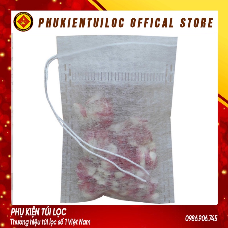 Combo 100 Túi lọc trà, cafe, thảo dược, sữa chua hy lạp... chất liệu SỢI NGÔ nhập khẩu có dây rút - nhiều kích thước