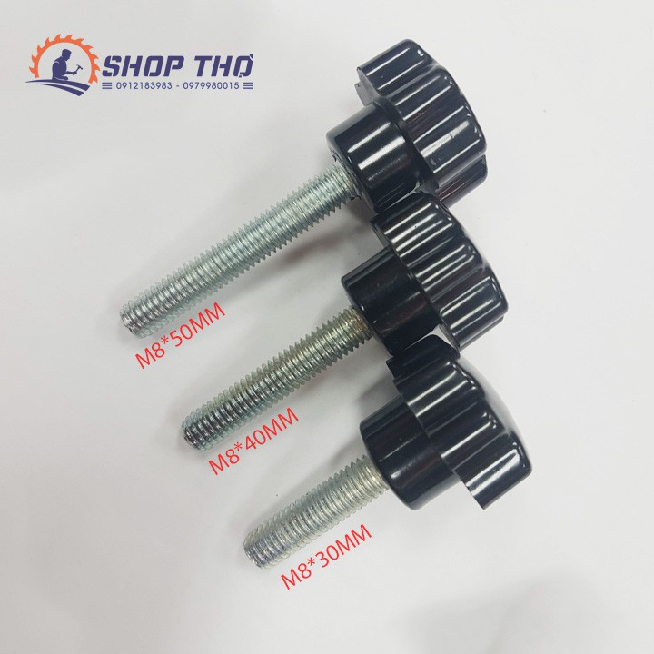Nút vặn ren M8 thép và inox 301 nhiều cỡ (lưu ý chọn đúng kích thước)