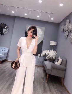 JUM CỔ CHÉO THẮT NƠ EO