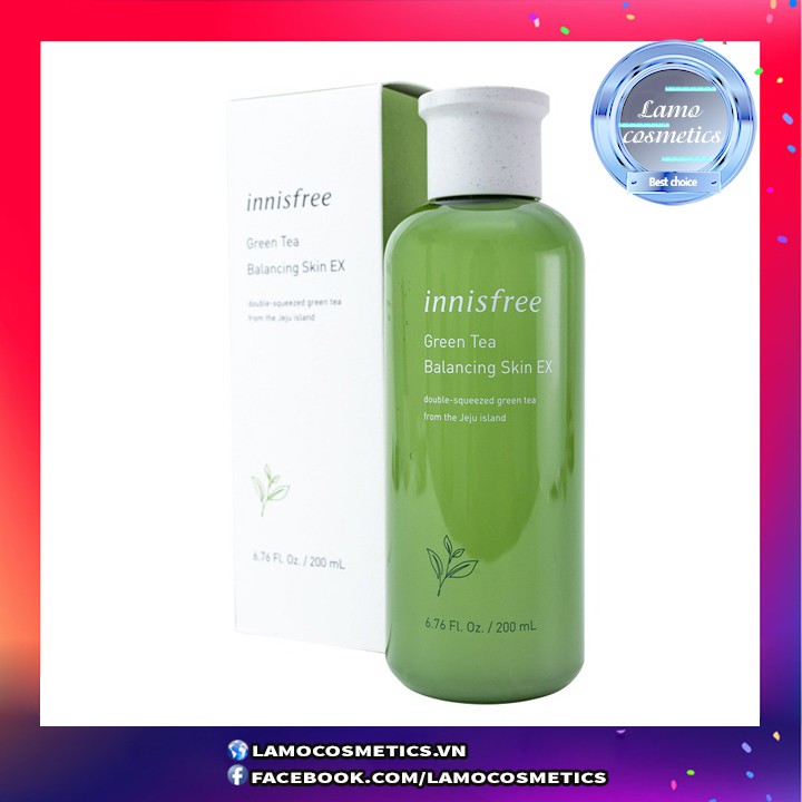 Toner / Nước Hoa Hồng / Innisfree Trà Xanh Green Tea Balancing Skin EX 200ml