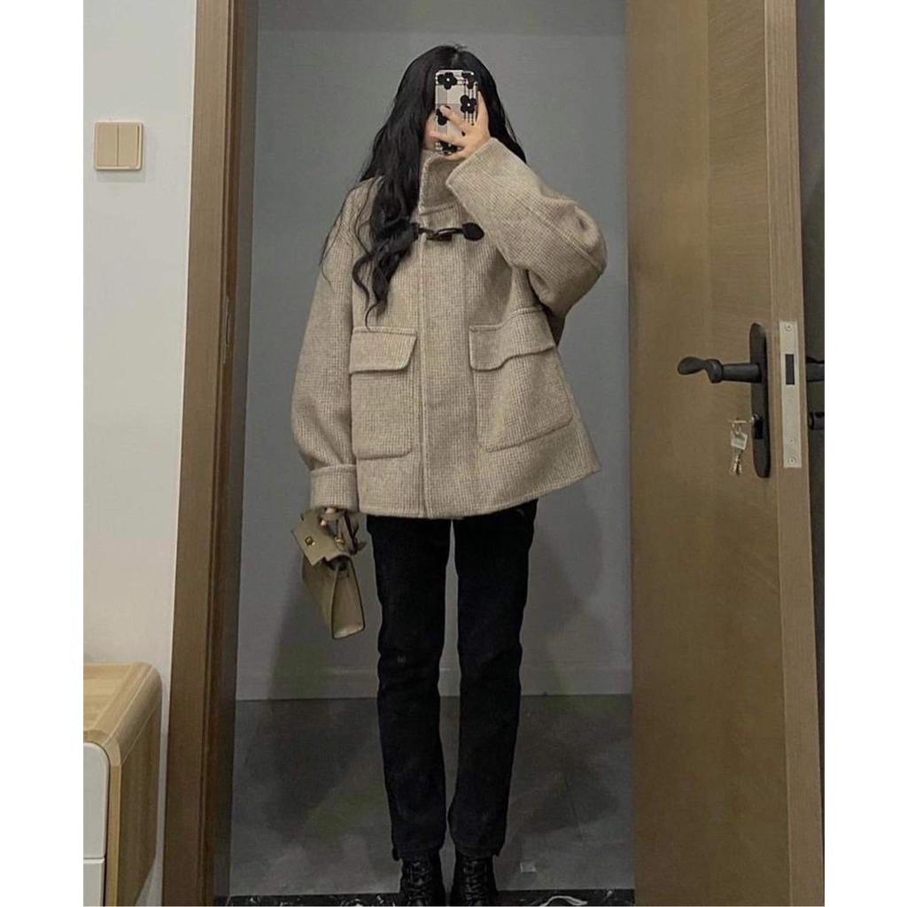 [ RẺ VÔ ĐỊCH] Áo Khoác Nữ ULZZANG HÀN QUỐC Form rộng Dáng Dài Len Dạ Kẻ Caro Tweed Mùa Đông Đẹp | BigBuy360 - bigbuy360.vn