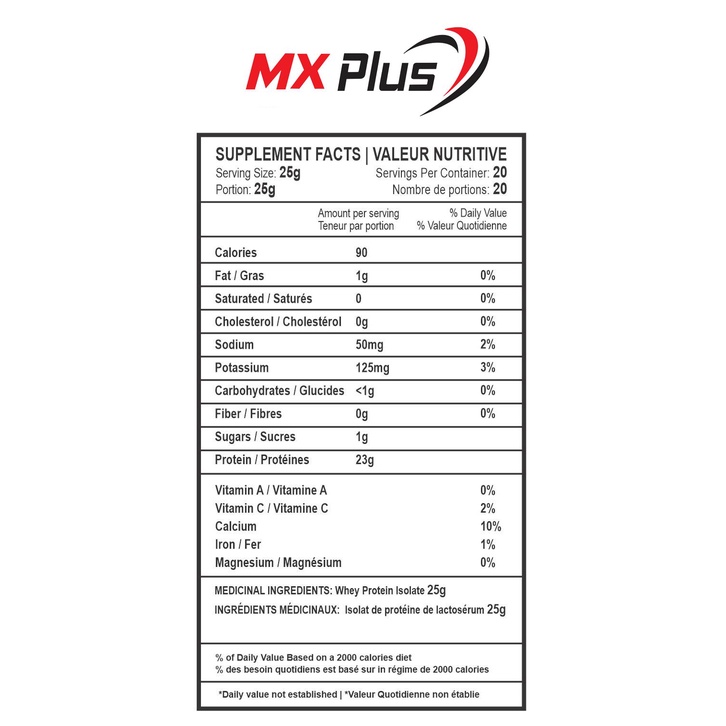 TĂNG CƠ GIẢM MỠ WHEY ISOLATE PROTEIN MXPLUS 500G  - 20 SERVINGS
