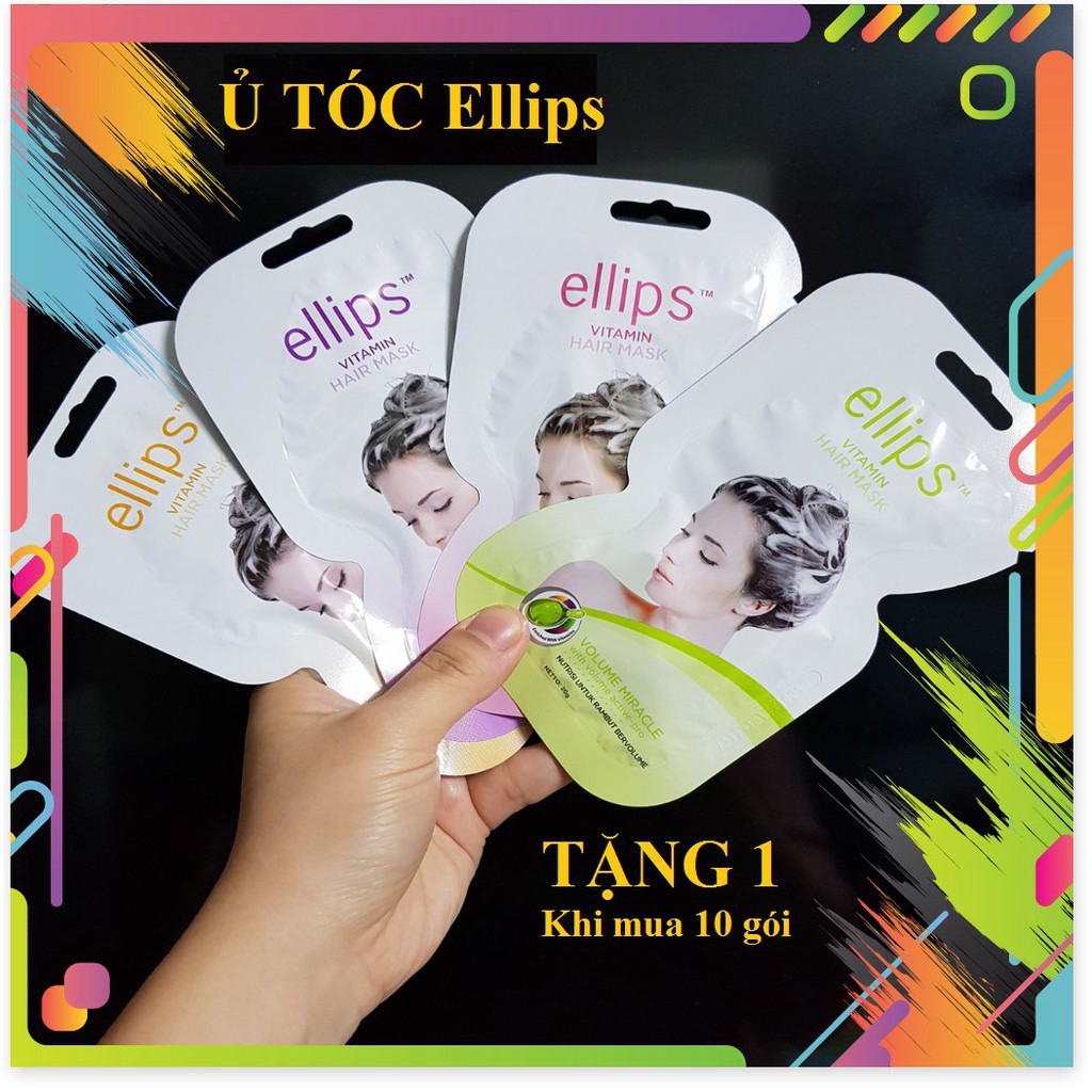 (chính hãng- cam kết hiệu quả) Mặt nạ Ellips ủ dưỡng tóc 20G (Ellips hair mask 20G) Dưỡng chất nuôi tóc khỏe