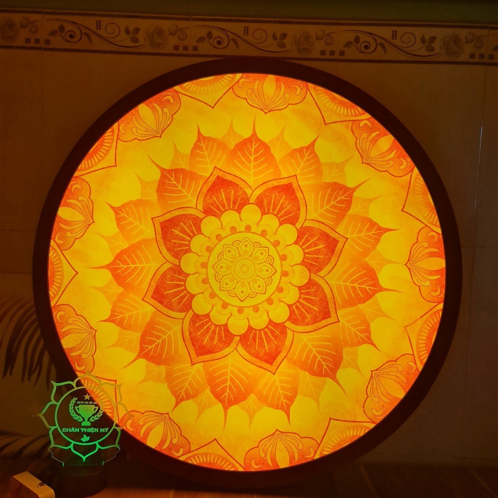 Đèn hào quang Trúc Chỉ in thờ gia tiên_HQTC3