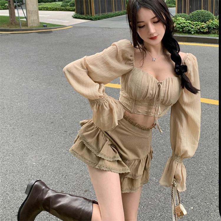 Áo croptop tay dài màu sắc ngọt ngào thời trang cho nữ