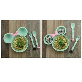 [FREE SHIP _99k] Bộ bát dĩa micky lúa mạch tập ăn dặm cho bé