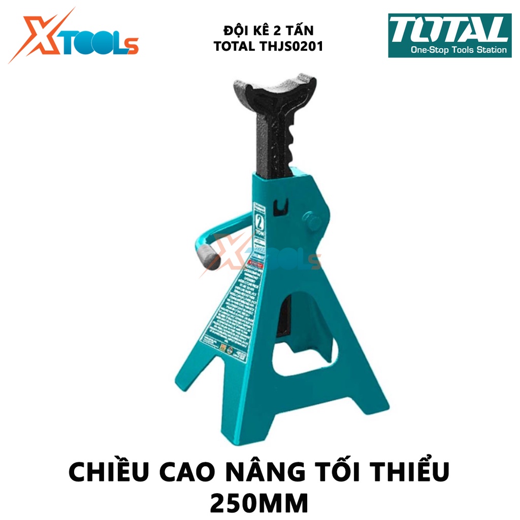 Đội kê 2 tấn TOTAL THJS0201 Đội kê ô tô Chiều cao nâng tối thiểu 250mm Chiều cao nâng tối đa 380mm nâng hàng hóa, vật kh