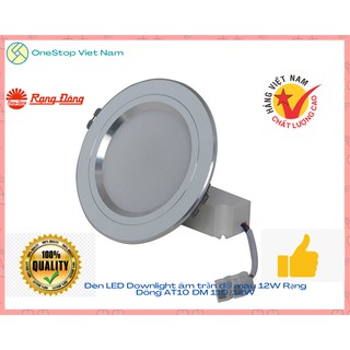 Đèn LED âm trần tròn chiếu sáng gắn trần, ốp trần đổi màu Rạng Đông 12W/110  AT10 - Viền vàng, Viền bạc