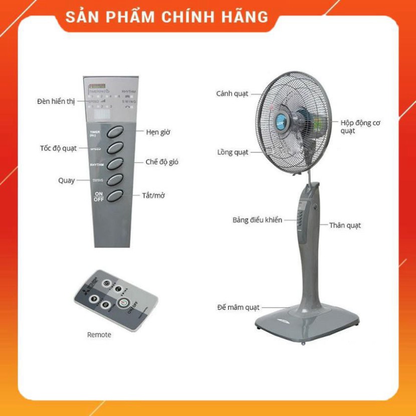 [FreeShip] Quạt cây Mitsubishi LV16-RV Thái Lan, Hàng chính hãng - Bảo hành 12 tháng