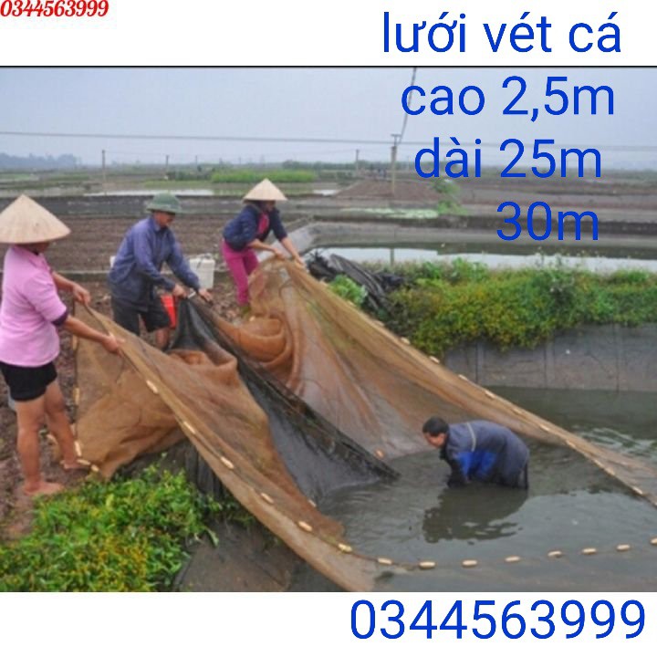 Lưới kéo cá - Dài 25m,30m Cao 2,5m