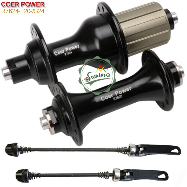 Đùm xe đap - Hub COER POWER R7624-T20/S24-100/130mm - Hub Cối thả 11 Speed bạc đạn - Chính hãng