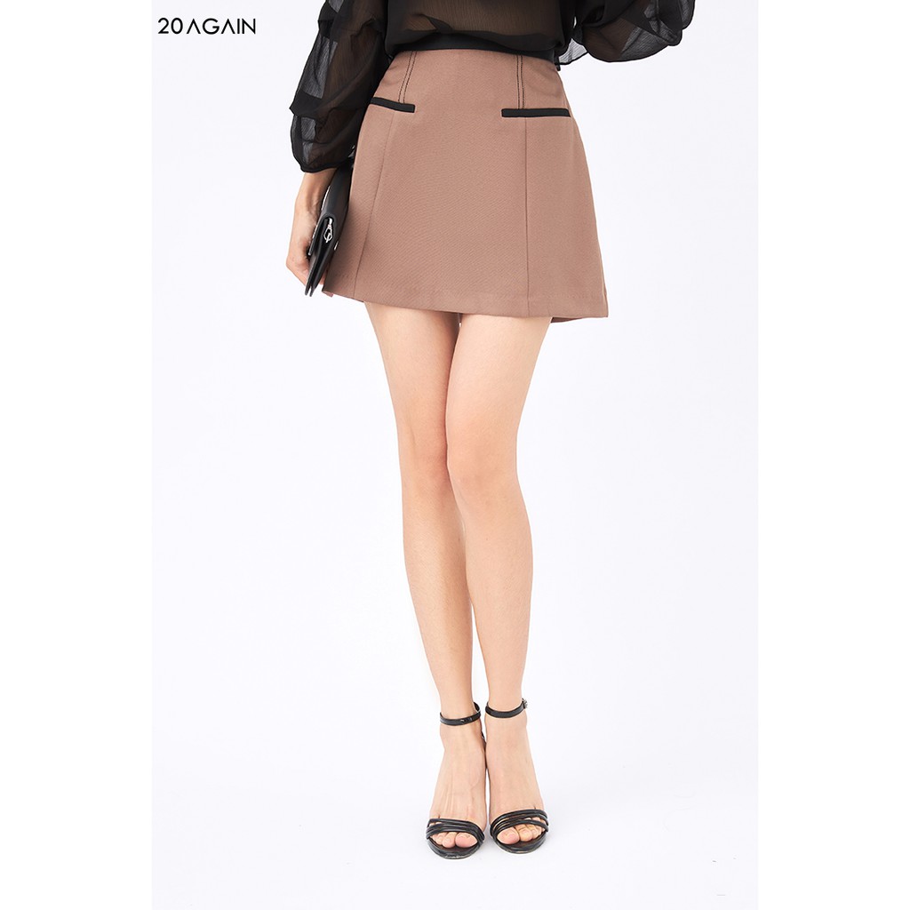 [Mã WABRAG99 giảm 10% đơn 99K] Chân váy nữ công sở chữ A phối túi 20AGAIN JAW0986 | BigBuy360 - bigbuy360.vn