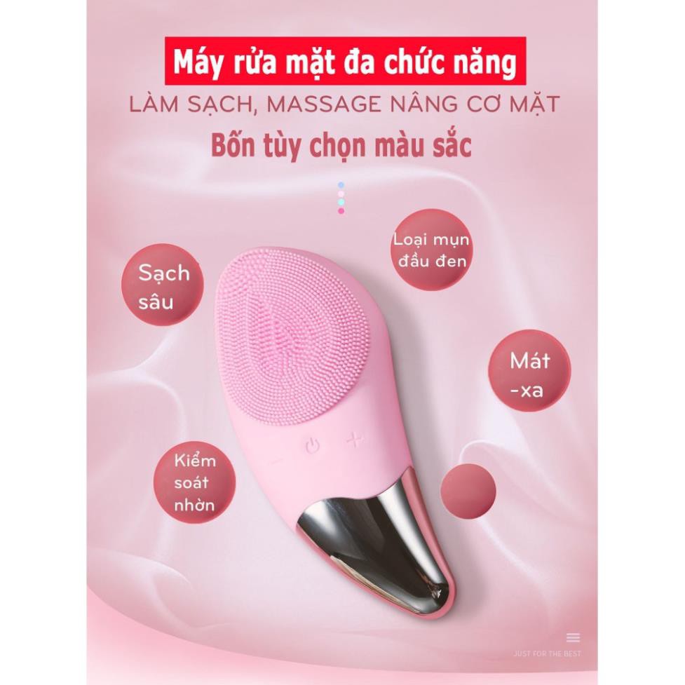 Máy rửa mặt mát xa mini cầm tay cho nam và nữ, dùng kèm sữa rửa mặt, loại bỏ chất nhờn, bụi bẩn, tế bào chết janna.shop9