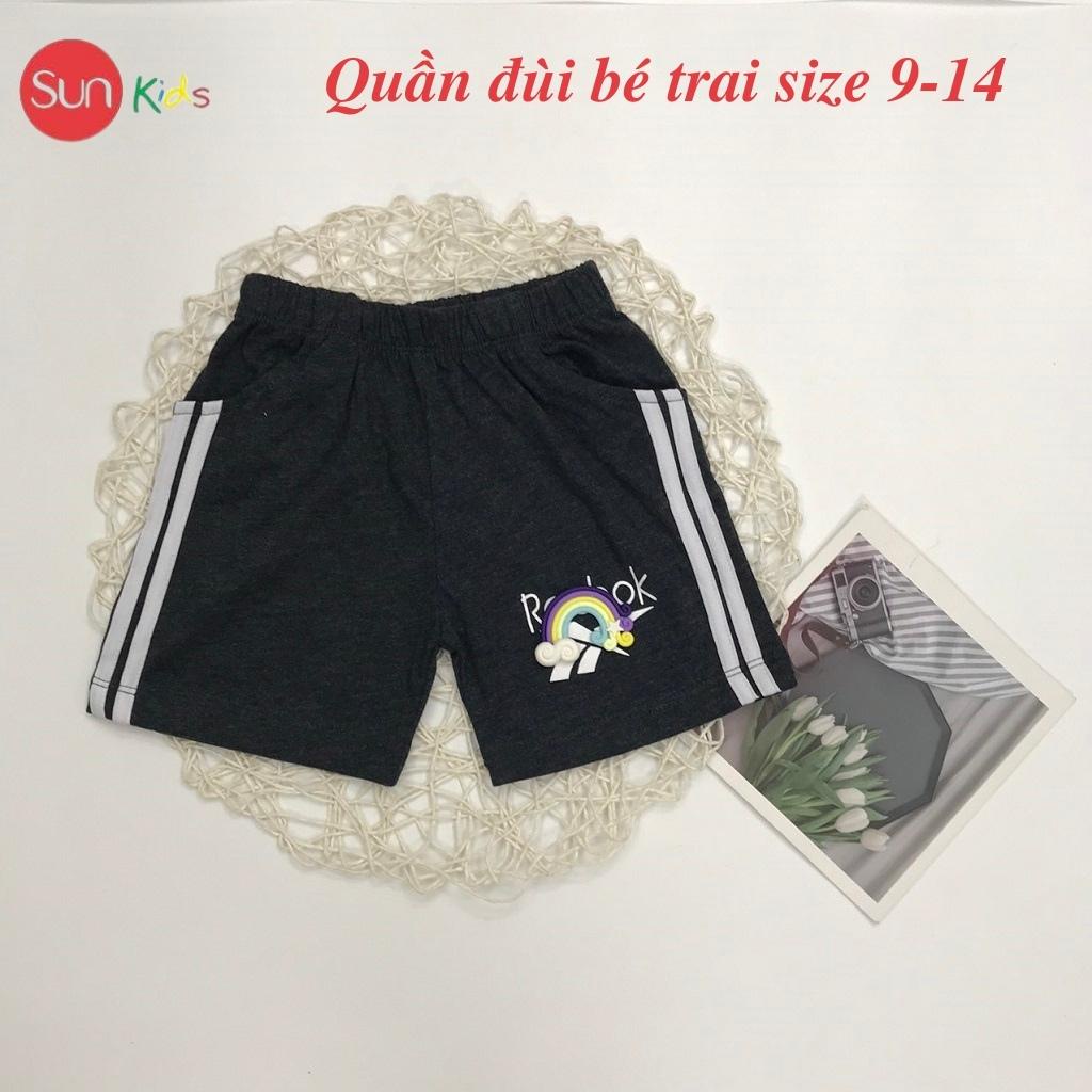 Quần đùi bé trai SUNKIDS1, quần đùi cho bé chất cotton mềm mát, size 9-14 tuổi, viền sọc