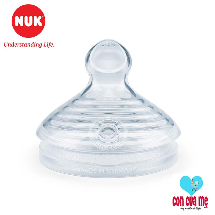 [Chính hãng có tem PP] Bộ 2 núm ti NUK Silicone Nature Sense đủ size