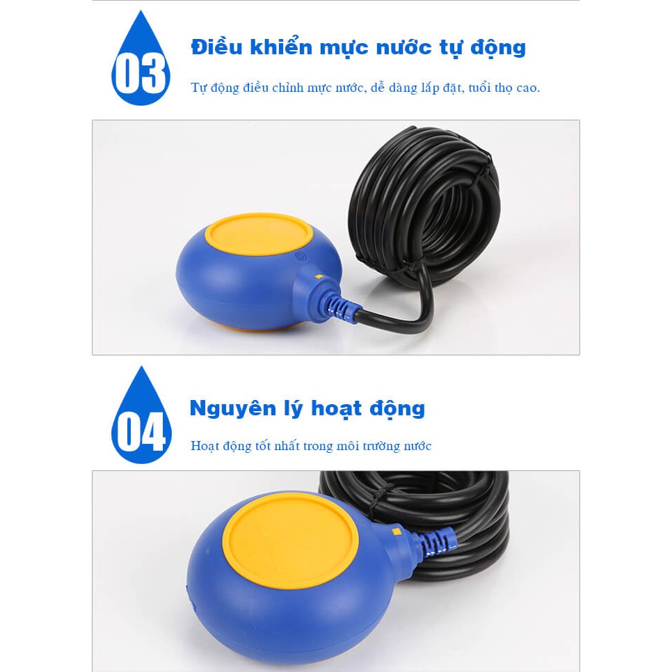 Phao điện bồn nước - Phao điện máy bơm nước - 2,3,5,10 mét