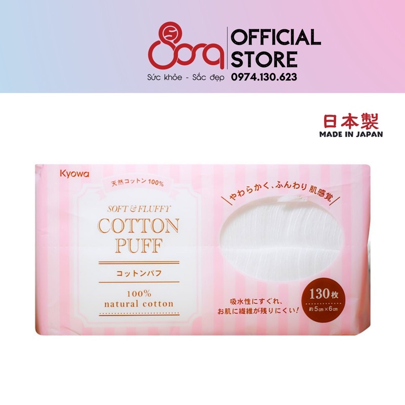 Bông tẩy trang Cotton Puff 130 miếng