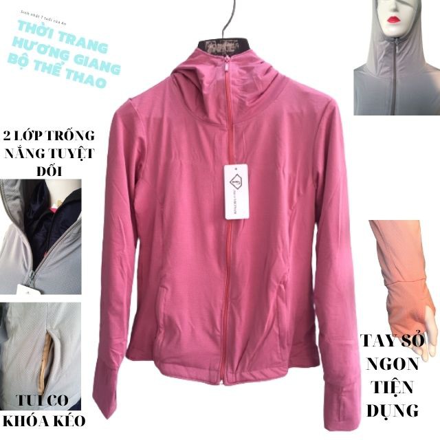 Áo chống nắng 2 lớp nữ hàng vải thông hơi kim cương | BigBuy360 - bigbuy360.vn