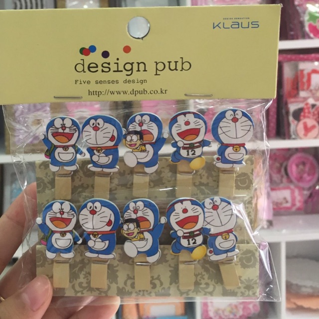 Kẹp gỗ hình Doremon đáng yêu