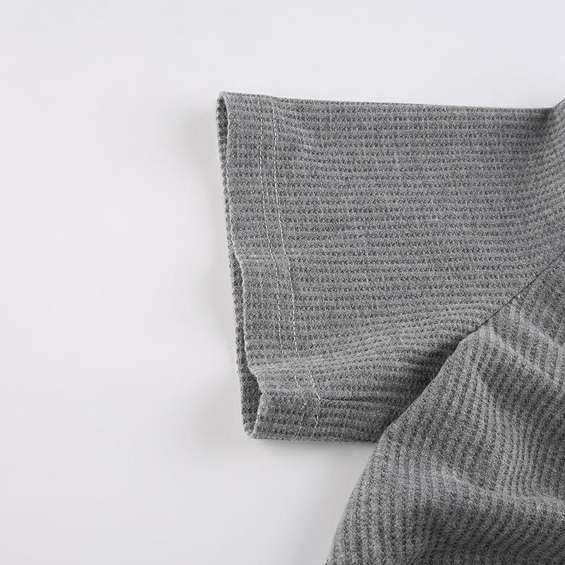 Áo Croptop Dệt Kim Tay Ngắn Cổ Bẻ Màu Sắc Tương Phản Dành Cho Nữ