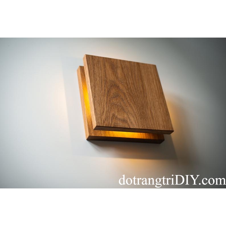 Đèn gỗ trang trí ốp tường vuông LS222207