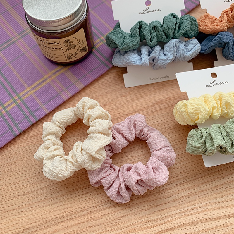 Combo 2 dây cột tóc vải nhúng màu pastel đơn giản nhẹ nhàng cho nữ CB04