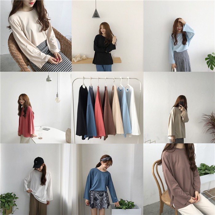 Áo thun Xiaozhainv dáng rộng thoải mái cho nữ 7 màu sắc tùy chọn | BigBuy360 - bigbuy360.vn