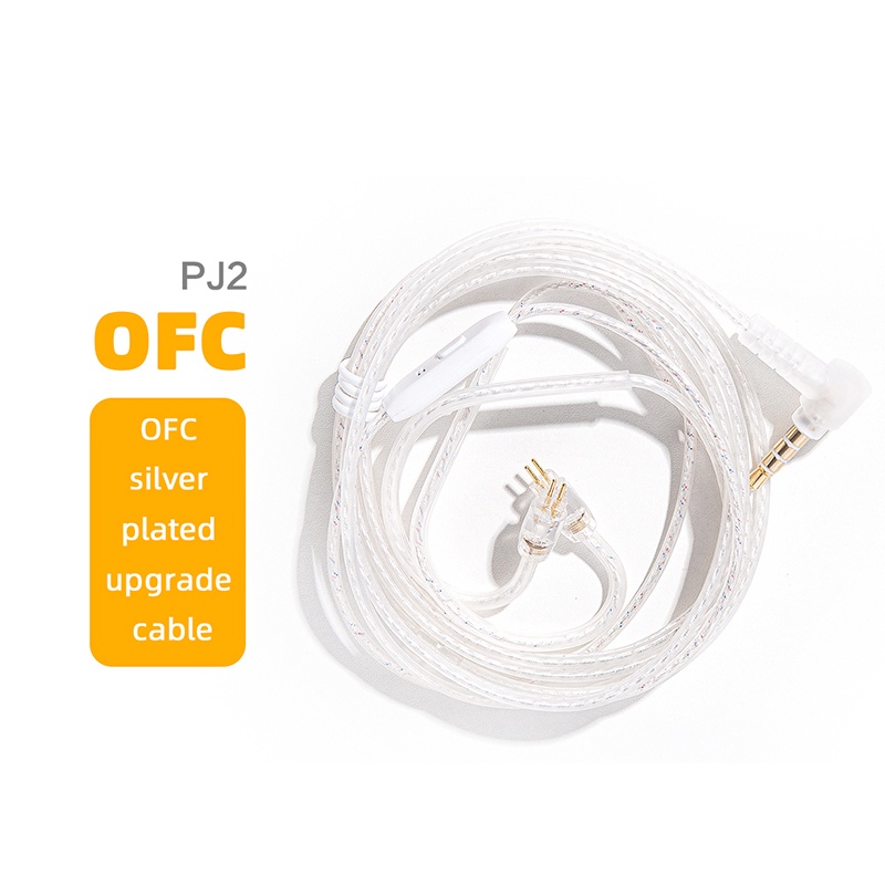 Dây cáp tai nghe bản nâng cấp Jcally PJ2 5N đồng không oxy mạ bạc 0.78m/QDC/MMCX cổng 3.5mm cho kz trn