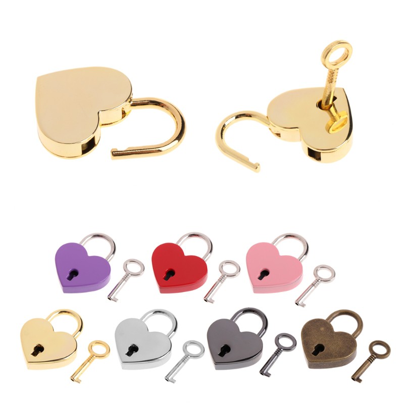 Mini Heart Shaped Lock with for Key Wedding Keyed Padlocks Vintage for Wish Lock Personalized Love Padlock for Anniversa