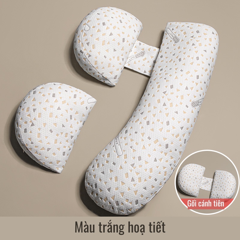 Gối bà bầu cao cấp 2 trong 1 imom, có kèm gối ôm cho bà bầu