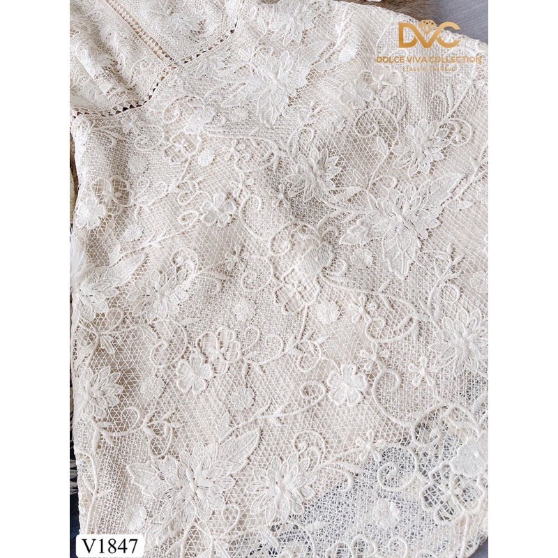 Váy ren be xòe tay lỡ V1847 - (Kèm ảnh thật trải sàn do shop tự chụp)
