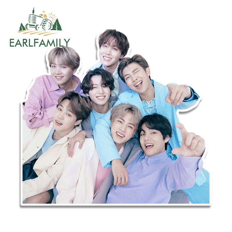Đề Can Vinyl Dán Trang Trí Xe Hơi / Xe Máy Chống Nước In Hình Nhóm Nhạc BTS 13Cmx12.2Cm