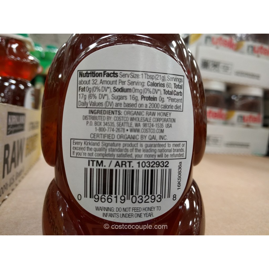 [1 CHAI] Mật Ong Hữu Cơ Nguyên Chất Honey Bear Kirkland 680g - Hàng Mỹ