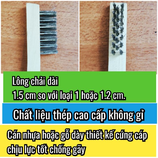 Bàn chải sắt tốt / Cán dày &amp; lông dài 1.5cm