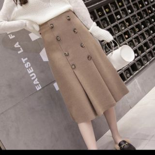 (kèm ảnh thật) Chân váy len đính cúc