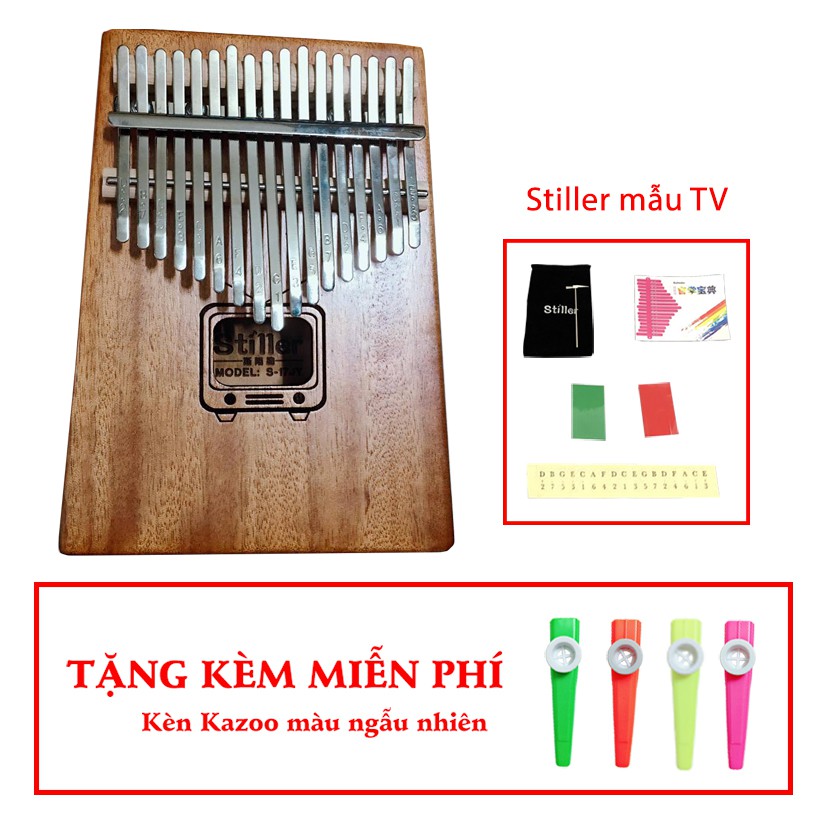 Miễn học phí mua Đàn Kalimba 17 phím Stiller Gỗ Tặng kèm kèn Dream Walker Limited - Mẫu TV television - HÀNG CÓ SẴN