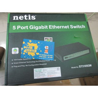 Switch Netis chia mạng 5 cổng Gigabit 1GB vỏ sắt