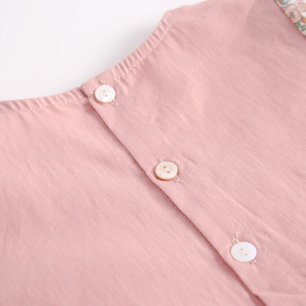 Bộ Áo Liền Quần Sanlutoz Bằng Chất Liệu Cotton Dài Tay In Họa Tiết Hoa Phong Cách Công Chúa Dành Cho Bé Gái