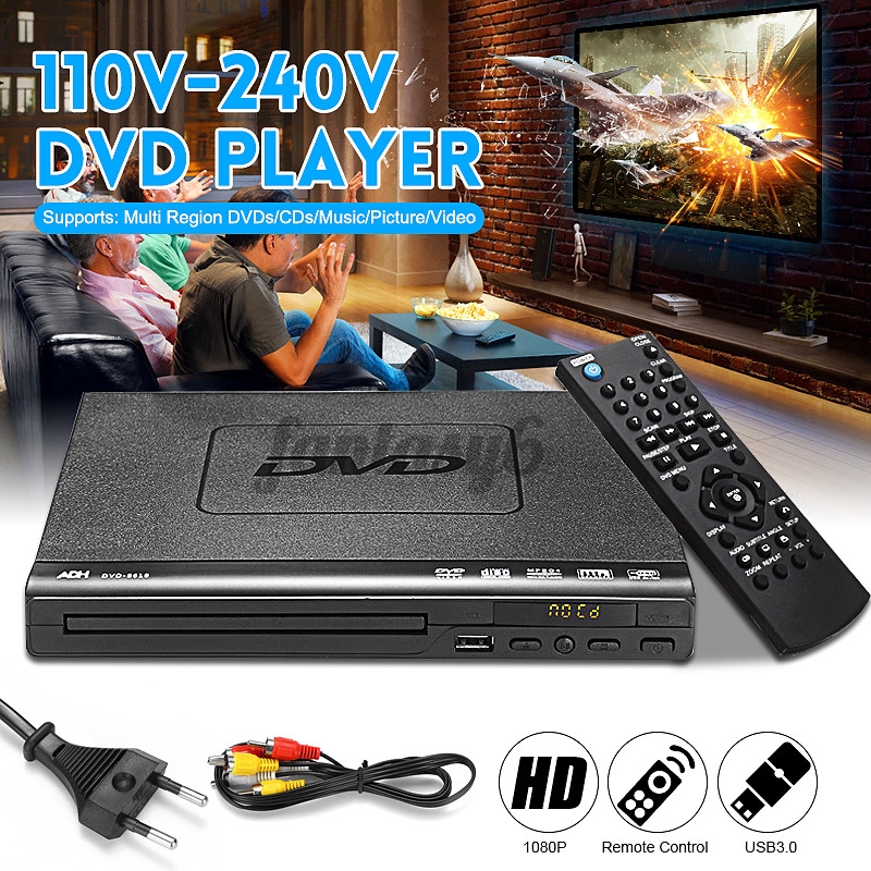 Đầu Đọc Đĩa Dvd 1080p Kèm Điều Khiển Từ Xa