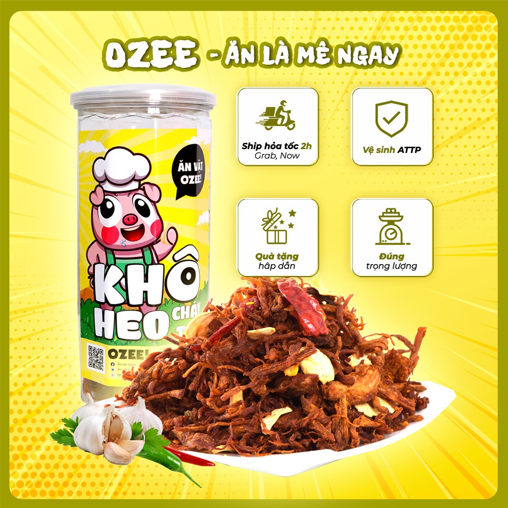 Khô heo cháy tỏi Ozee hộp 300g siêu ngon đồ ăn vặt Hà Nội | BigBuy360 - bigbuy360.vn