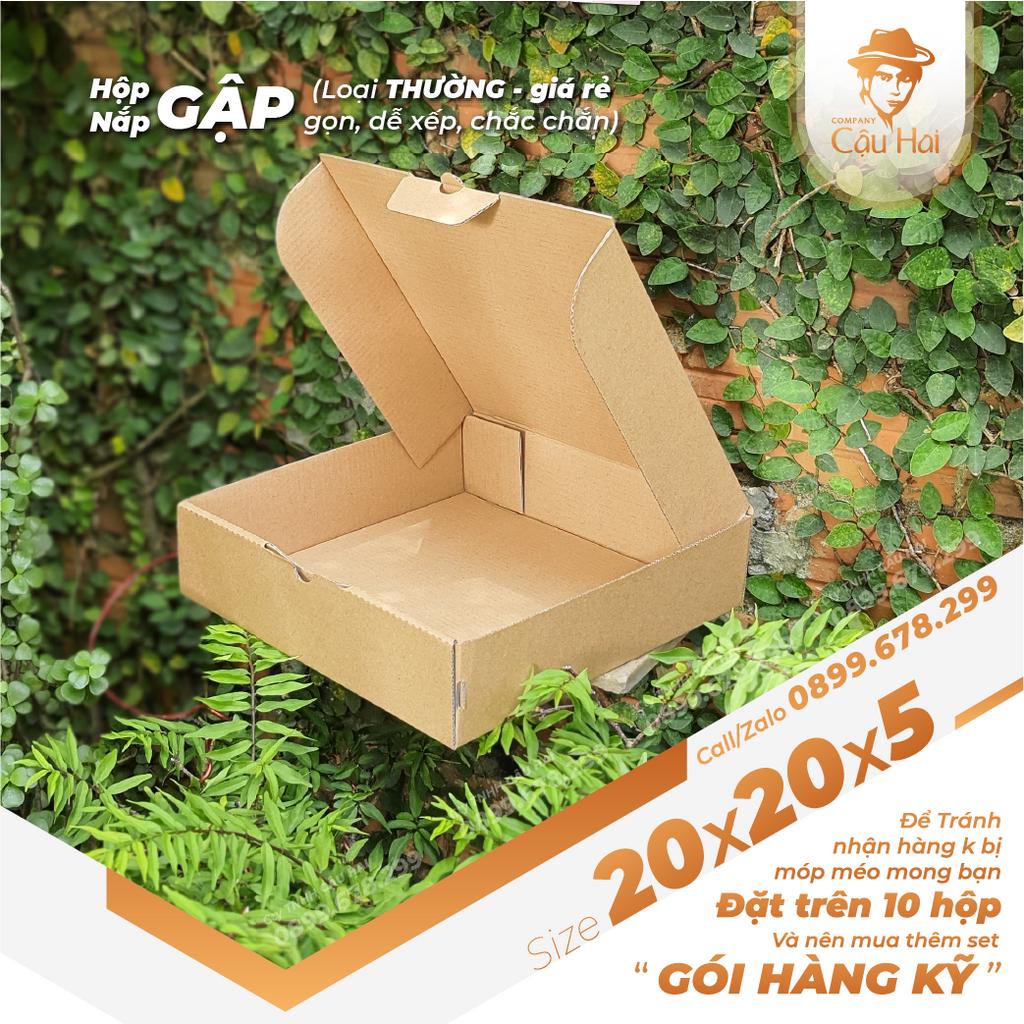 Set 5 Hộp carton nắp GẬP 20x20x5
