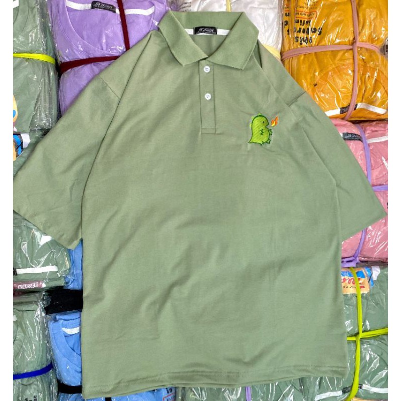 Áo polo [ hình thật kèm clip % ] thêu khủng lông khè lửa siêu hot🦕