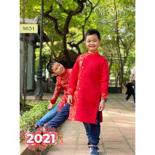 Áo dài cách tân bé trai đón Tết 2021