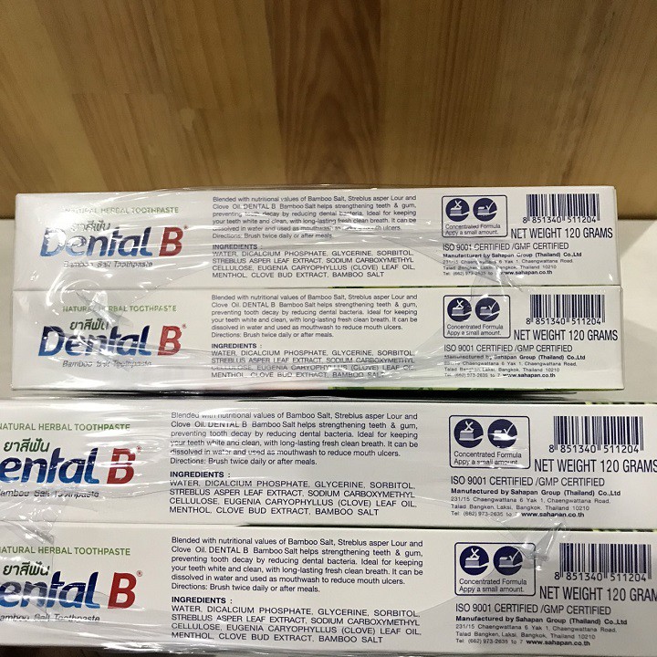 Kem đánh răng Thảo Dược Muối Tre Dental B Thái Lan (120g)