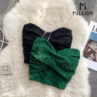 Cross-design knot strapless lace camisole women's outer wear summer short sexy inner base top