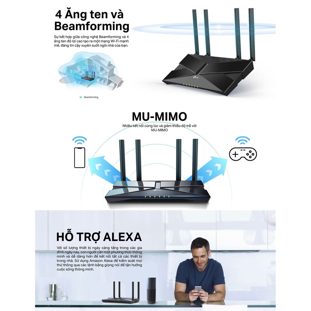 [Mã ELACE06 giảm 10% đơn 300K] Bộ Phát Router Wifi TP-Link Archer AX10 Wifi 6 Chuẩn AX 1500Mpbs | BigBuy360 - bigbuy360.vn