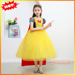 VÁY HÓA TRANG BẠCH TUYẾT CÔNG CHÚA CHO BÉ tặng VƯƠNG MIỆN