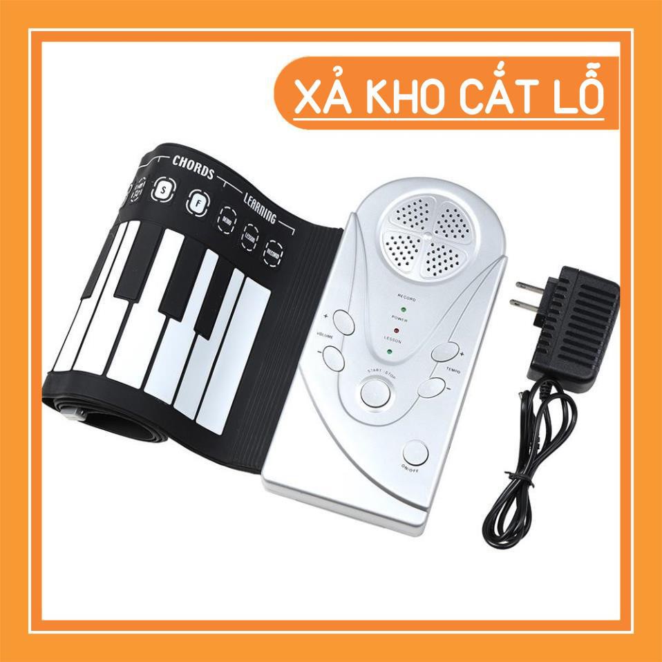 Xả Kho Đàn piano điện tử bàn phím cuộn dẻo 49 keys (Trắng) - DT962