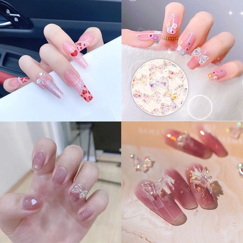 Cham nơ mix ngọc tròn khay hoa mix đủ mẫu